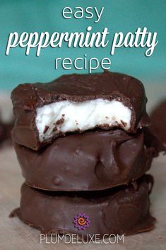 easy peppermint patty recipe made with chocolate and marshmallows