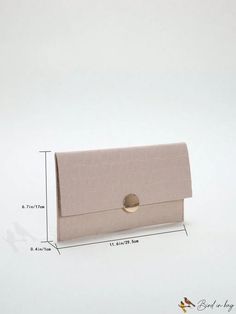 BirdinBag - Felt Clutch Bag: Solid Color Square Purse with Metal Decor, Womens Fashion Handbag Envelope Bag With Magnetic Closure For Everyday Use, Trendy Beige Rectangular Coin Purse, Beige Envelope Bag With Removable Pouch, Beige Envelope Bag For Everyday Use, Beige Envelope Bag For Everyday, Beige Everyday Envelope Bag, Everyday Beige Envelope Bag, Beige Rectangular Coin Purse With Removable Pouch, Rectangular Beige Coin Purse With Removable Pouch