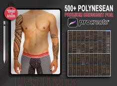 a man with tattoos on his arm and chest is shown next to an ad for procreate