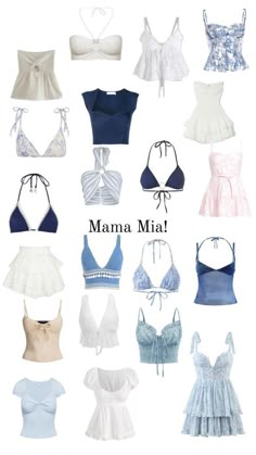 #mamamia #blue #greece #tops #bikini #summer #holiday #girl #tan #2024 #dress #outfits #inspo #itgirl #dreamlife #movie #beach #holiday #royalblue #skirt #white #croptop Holiday Greece Outfit, Summer Fits Vacation, Outfits For Greece Summer, Mediterranean Clothes, Mama Mia Style, Greece Inspired Outfits, Summer In Greece Outfit, Mamamia Aesthetic