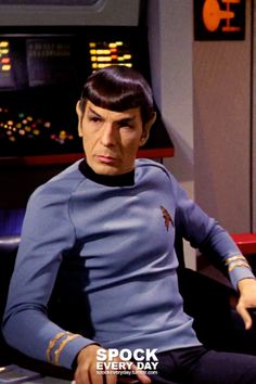 the star trek spock is sitting down