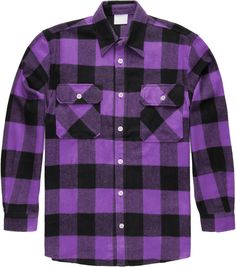 Purple Extra Heavyweight Brawny Buffalo Plaid Flannel Shirt (3989) 100% Heavyweight Cotton Flannel Shell White Buttons Collar (No Button or Snap Closures) Button Up Front (6 Button Front and 1 Button Neck Closure) 2 Large Chest Pockets with Single Button Flap Closures on Each Wrist Cuff Has Single Button Closure on Each This Heavyweight Flannel Shirt is Great For the Outdoors and Can Be Warm as A Shirt or as Outerwear This Shirt is A Favorite of Hunters and the Outdoor Enthusiast Green Flannel Shirt, Lined Flannel Shirt, Buffalo Plaid Flannel, Blue Flannel, Mens Flannel Shirt, Outdoor Enthusiast, Flannel Jacket, Purple Plaid, Long Sleeve Flannel