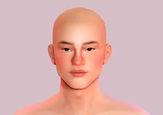 an animation image of a man's face with freckles on his chest