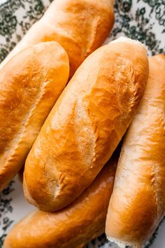 three loaves of bread on a plate