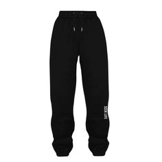 Stretch Drawstring Joggers For Streetwear, Stretch Joggers With Drawstring For Streetwear, Baggy Letter Print Joggers For Streetwear, Sportswear Sweatpants With Letter Print For Jogging, Trendy Baggy Joggers With Drawstring, Trendy Black Joggers With Side Pockets, Baggy Athleisure Sweatpants, Baggy Athleisure Joggers, Trendy Drawstring Sweatpants For Jogging