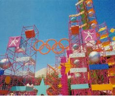 the olympic games are being displayed at an amusement park