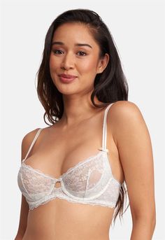 Whether you’re walking down the aisle or going about your busy life, our demi bra combines comfort and style for a delicate and romantic look. The soft half-moon layer offers comfort and support, while the dotted stretch mesh back is light and dainty. A deep, attractive neckline lets you wear this bra with even the mos Elegant Underwire Bra With Scalloped Lace, Wedding Day Lingerie, Bridal Bra, Demi Cup Bra, Mini Prom Dresses, Low Cut Top, Coverage Bras, Full Coverage Bra, Romantic Look