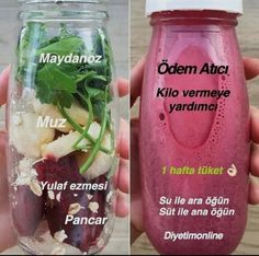 two bottles with different types of food in them