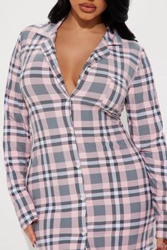 Available In Pink/combo. PJ Sleep Shirt Long Sleeve Collared Button Down Chest Pocket Stretch Final Sale Disclaimer: Plaid Placement May Vary. 95% Polyester 5% Spandex Imported | Cozy Cutie PJ Sleep Shirt in Pink size Small by Fashion Nova Sleep Gown, Sleep Shirt, Shirt Long Sleeve, Lingerie Sleepwear, Chest Pocket, Black Hair, Fashion Nova, Final Sale, Pajamas