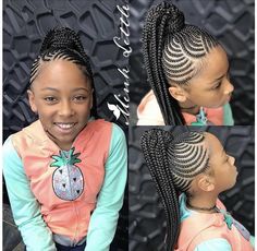 Braids Kids, Black Kids Braids Hairstyles, Kid Braid Styles, Kids' Braids, Girls Hairstyles Braids