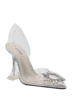 You'll definitely become your own princess in these glass slipper style heels. -Slip on -Clear -Heel strap -Stretchy -Square heel Sweet 16 Shoes, Princess Heels, Glass Shoe, Shoes Png, Pink Sweet 16, Glass Heels, Prom 2023, Square Heels, Transparent Heels