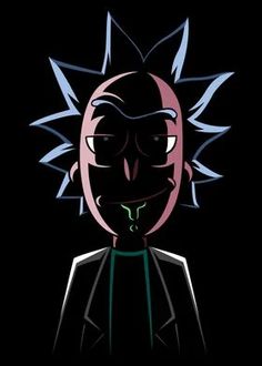 a cartoon character with spiky hair and green eyes, wearing a black jacket