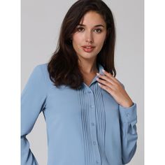 Keep your look semi-formal and elegant in cool weather with this basic shirt from Hobemty. Pair it with a tailored skirt or wide-leg pants and heels for a chic office look. Comfortable and casual, this pleated front shirt is perfect on its own or as a layer under a blazer or jacket. This shirt can be a perfect addition to almost any outfit from formal to daily wear, great for work, meetings, office, businesses, work, parties, cocktails, weddings, casual, daily dressing, etc. Elegant Solid Color Shirt For Spring, Elegant Solid Color Office Shirt, Formal Solid Color Shirt For Spring, Chic Solid Color Office Shirt, Elegant Solid Color Blouse For Office Wear, Formal Button-up Solid Color Blouse, Elegant Solid Color Shirt For Work, Spring Workwear Shirt In Solid Color, Classic Formal Solid Color Blouse