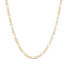 Complete your jewelry collection with a timeless staple that complements any look - this solid 14K gold concave figaro chain necklace. Crafted in solid 14K gold Alternating oval-shaped links and trios of smaller links create the 3.1mm-wide chain. Concave edges along each link add dimension and shine to this classic design. Wear it solo for a minimalist look or layered with other chains, necklaces and pendants in your wardrobe This 20.0-inch necklace secures with a lobster claw clasp. Classic Gold Figaro Chain Necklace, Classic 14k Gold Oval Chain Necklace, Classic Oval 14k Gold Chain Necklace, Yellow Gold Oval Figaro Chain Necklace, Yellow Gold Oval Necklace With Figaro Chain, Classic Yellow Gold Figaro Chain Necklace, Formal Oval Figaro Chain Necklace, Oval Yellow Gold Necklace With Figaro Chain, Classic Figaro Chain Necklace