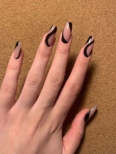 Edgy Nails, Grunge Nails, Long Acrylic Nails