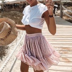 Casual Polka Dot Mini Skirt Korean Fashion Style Tassel Pink Summer Skirt Sexy Ruffle High Waist  Price: 22.30 & FREE Shipping  #outfitters Ruffle Skirts, Stile Boho Chic, Short Pollera, Pink Mini Skirt, Ruffle Mini Skirt, Tiered Ruffle Skirt, Beach Skirt, Barbara Palvin, Chiffon Ruffle