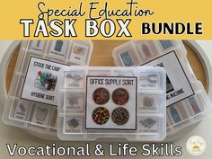 the teacher's task box is filled with different items for each student to use