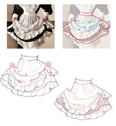 Skirt Perspective Drawing, How To Draw Dress Folds, Mocking Face Drawing Reference, Low Perspective Pose Reference, How To Draw Ruffles On A Dress, Ruffles Drawing Reference, Cloth Drawing Reference, Skirt Poses Drawing, Dress Tutorials Drawing