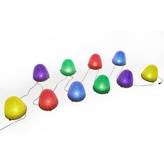 LED Gumdrop Christmas Pathway Lights - Set of 10. Each Bulb is 8 Inches Tall and sits flush on any surface. Electric Gumdrop LED Christmas Pathway Lights can be used to represent the traditional guiding lights of welcome during the holiday season. These Pathway Lights can be used indoors or outdoors along a walkway, driveway, patio or porch for an illuminating accent to your seasonal decorating. This kit includes: 30 foot green electric string light cord with end to end connectors with 36” spacing between each bulb socket. 10 - Multicolored 8" LED Bulbs (colors are green, blue, yellow, red and purple). Safe and easy to assemble and store for many years of use. HoliScapes 10-Pack 8-in Gumdrop Pathway Marker with LED Lights | GUM-PATH-10-AC Christmas Pathway Lights, Driveway Patio, Outdoor Light Bulbs, Green Electric, Pathway Lights, Christmas Light Bulbs, Colonial Christmas, Icicle Lights, Crystal Snowflakes