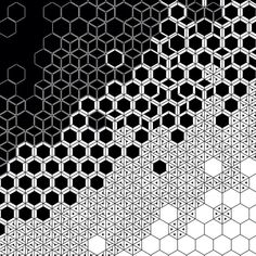 an abstract black and white background with hexagonal shapes