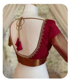 Blouse Designs Silk Aari Work, South Indian Blouse Pattern, Blouse Back Neck Designs Bridal, Simple Bride Blouse Designs, Blouse Embroidery Designs Silk Indian Bridal, Simple Red Blouse Designs, Red Pattu Saree Blouse Designs, South Indian Blouse Designs Latest, Indian Blouse Designs Latest Simple