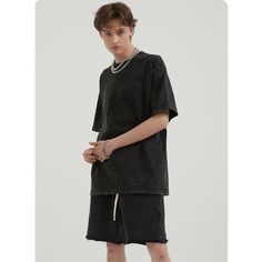 Washed Oversized Basic Tee  Material: 100%Cotton  Size: S, M, L, XL ,2XL Color: Black  Season: Spring, Fall, Summer  Occasion: Leisure, Outdoor, Daily, Vacation, Fall Outfits, Summer Outfits Black Boxy Fit T-shirt For Loungewear, Oversized Black Grunge Tops, Oversized Washed Black Casual Top, Urban Black T-shirt For Loungewear, Casual Black Boxy Top, Black Casual T-shirt For Loungewear, Sleeveless Tee, Basic Tee, Outfits Summer