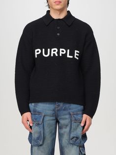 Sweater PURPLE BRAND Men color Black Men In Black, Brand Collection, Knitwear Men, Italian Fashion Designers, Italian Fashion, Black Sweaters, Black Color, Luxury Branding, Black Men