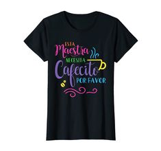 a black t - shirt with colorful lettering that says fiesta meesta de cafecito por flavor