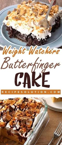 the cover of weight watchers butterfingerger cake