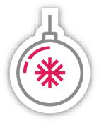 a white and red ornament with an arrow in the center on a white background