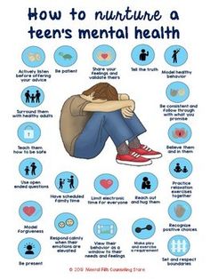 the poster shows how to nurture a teen's mental health system, and what it means