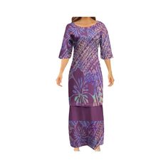 This is a stylish Puletasi featuring a bold Colour printing Polynesian-inspired pattern.    The design is adorned with vibrant purple print, adding a tropical flair to the overall look.    The easy patterns and contrasting colors make this dress a standout piece, perfect for casual wear or summer outings. Samoan Puletasi, Womens 2 Piece Outfits, Easy Patterns, Vibrant Purple, Simple Patterns, Dress Clothes For Women, Half Sleeve, New Design, Half Sleeves