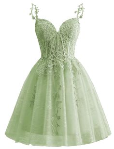 PRICES MAY VARY. ★This lace beaded homecoming dresses for juniors 2023 made by high quality tulle and soft lining. ★Imported ★lace up closure Hand Wash Only ★This short homecoming dresses for teens 2023 features spaghetti strap, a line, v neck, with lace applique, beades,mini,lace up back and built in bra. ★How to Choose Size: Please refer to the left Size Chart before purchasing, if you want a custom made dress, choose the size closest to your own size and email us the measurements of bust, wai Homecoming Dresses For Middle School, Sage Green Homecoming Dress, Prom Dress Cocktail, Homecoming Dresses For Teens, Green Homecoming Dresses, Junior Party Dresses, Dama Dresses, Tulle Homecoming Dress, Sequin Party