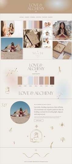 the website design for love and alchemy, which is designed to look like it has