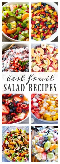 different types of salads are shown with the words best summer salad recipes on them