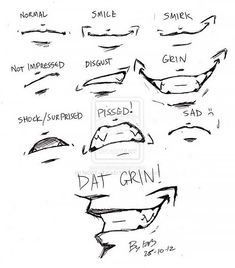 the different types of mouth shapes and how to draw them