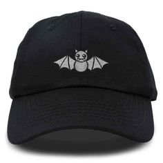 CUSTOM DESIGNED HAT - Cute bat embroidery on front panel using Premium Stitched Threading NATURAL COTTON AND COMFORTABLE - Made with 100% Cotton , Soft on the Skin , Light Weight , Well Ventilated EASY TO ADJUST SIZING - Adult Women, Adjustable 51 CM to 60 CM, fits Small , Medium , and Large ( S / M / L) PERFECT EVERYDAY HAT - Great for Personal Expression , To a Loved One or a Friend who loves Bat characters, Great for Halloween events without dressing up Available in: Beige, Black, Gray, White Balls Bats And Baseball Hats, Goth Baseball Cap, Black Embroidered Baseball Cap, Embroidered Black Baseball Cap, Bat Embroidery, Bat Hat, Halloween Events, Sweat Band, Halloween Express