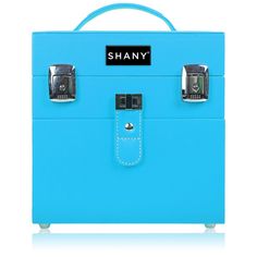 a blue suitcase with two compartments and the word shany on it's side