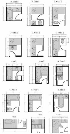 the floor plan for a bathroom with various areas and measurements to be used in it