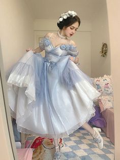 update.23.07 Rockabilly Wedding Dresses, Two Piece Bridesmaid Dresses, Tea Party Dresses, Dresses Victorian, Polka Dot Wedding Dress, Flowy Prom Dresses, Wedding Dress Detachable Skirt, Puffy Prom Dresses, Light Gradient