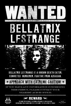 the wanted poster for bellatrix's upcoming album, released in march 2012 by re / edited