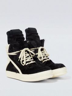 Olivia Mark - All-Purpose Black Round-Toed Casual Footwear Rick Owens Geobasket, Rick Owens Men, Casual Footwear, Hair Brands, Black Milk, Latest Sneakers, Rick Owens, Olivia Mark, Sneakers White