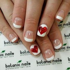 French Nails Design, Botanic Nails, French Pedicure, Valentine Nails, Easy Nails, Nailed It