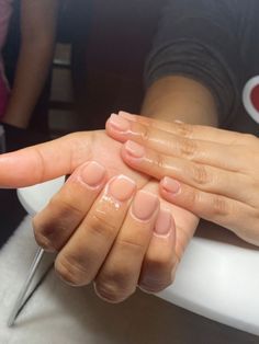 Nude Overlay Nails, Natural Acrylic Overlay, Overlay Short Nails, Short Acrylic Overlay Nails, Overlay Nails Natural, Short Nude Nails Acrylic, Acrylic Overlay Nails Short, Jan Nails, Acrylic Overlay Nails