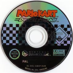 a cd disc with an image of mario kart on it