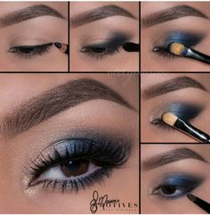 Blue Eye Makeup Steps, Bond Paper, Eye Makeup Designs, Makeup Eye Looks, Blue Eyeshadow, Eye Makeup Tips, Eye Makeup Art