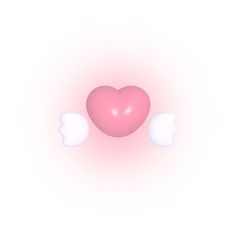 a pink heart with two white hearts on it