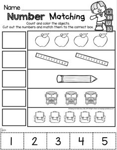 the number matching worksheet for children to practice counting and addition skills on numbers