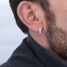 These 925 sterling silver hoop earrings for men or women are made by me, in the beautiful Pacific Northwest of North America. Size: 18mm exterior diameter, 15mm interior diameter, 2mm wide. Solid sterling silver posts and backs. I strive to run an ecologically sustainable business. Read more about me and my tiny shop here: https://www.etsy.com/shop/SharonSaintDon?ref=l2-shop-header-avatar#about - GUARANTEED forever against breakage due to normal use. - RETURNS- Contact me ASAP if you are not hap Minimalist Polished Sterling Silver Huggie Earrings, Minimalist Polished Silver Huggie Earrings, Minimalist Silver Huggie Earrings With Polished Finish, Simple Sterling Silver Huggie Jewelry, Simple Silver Sterling Huggie Earrings, Simple Silver Sterling Silver Huggie Earrings, Simple Sterling Silver Huggie Earrings, Hoop Earrings Aesthetic, Hoop Earrings For Men