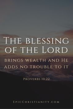 the blessing of the lord with clouds in the background and bible verse on it, which reads